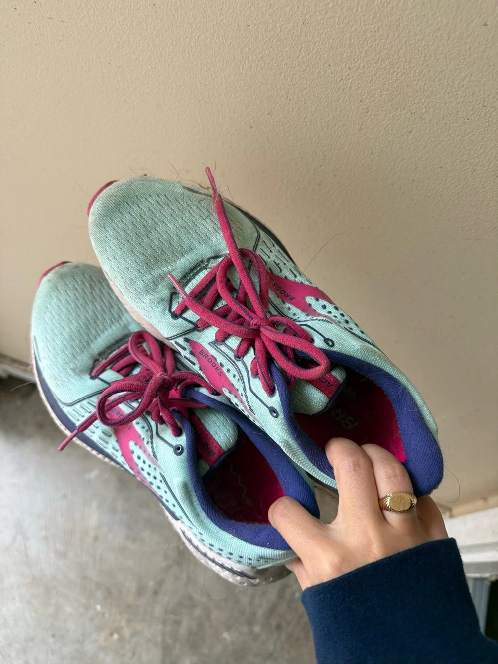 Brooks Women’s Adrenaline Running Shoes - Mint with Pink